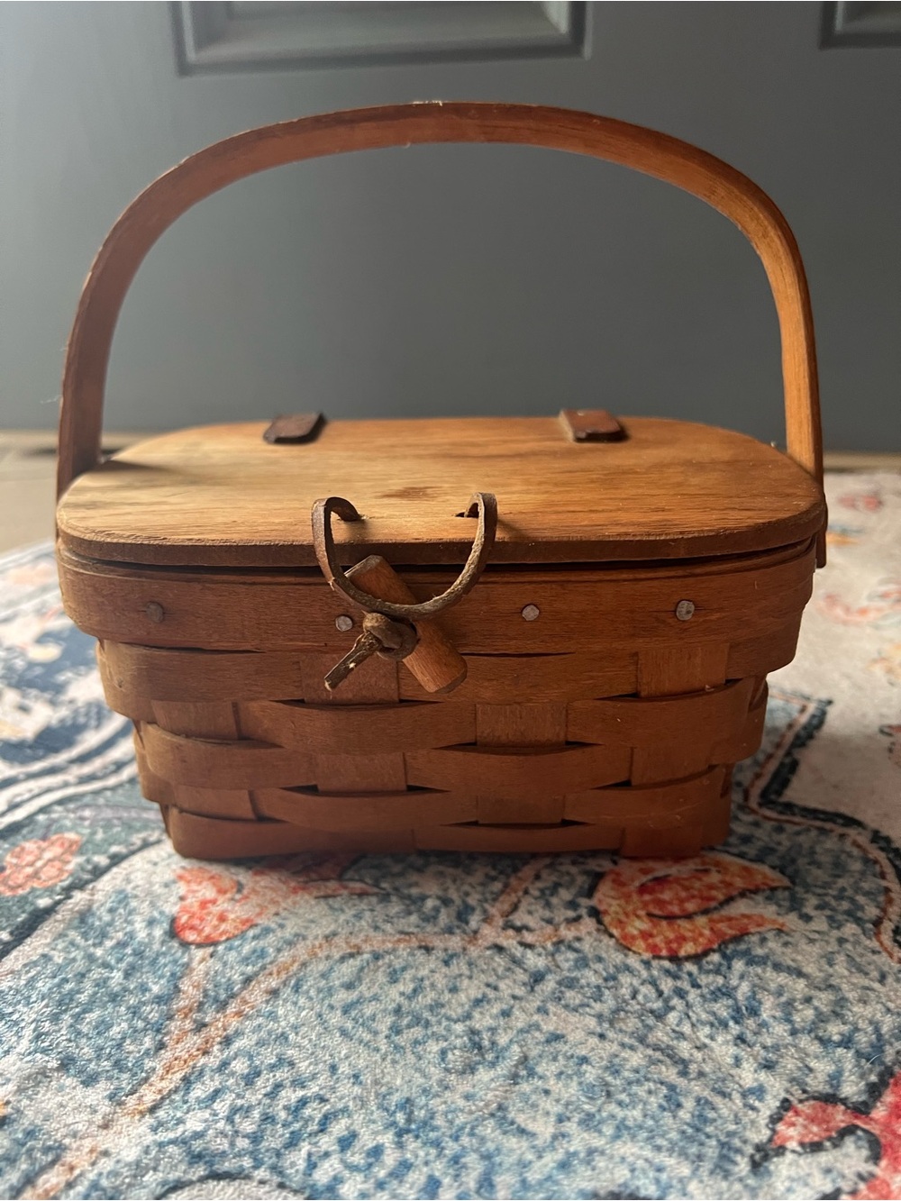 Vintage 1986 Longaberger Kiddie Purse Basket with Handle